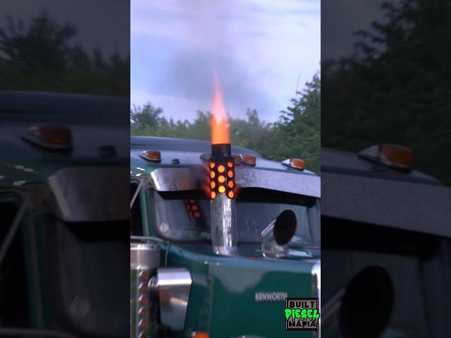Epic Hood Stacked Kenworth Race Truck spoolup with flames