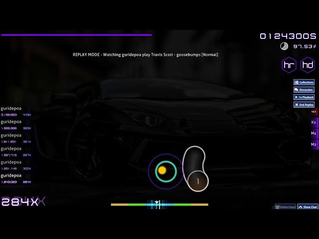 Osu! Travis Scott goosebumps 97,96% HD HR (Normal)