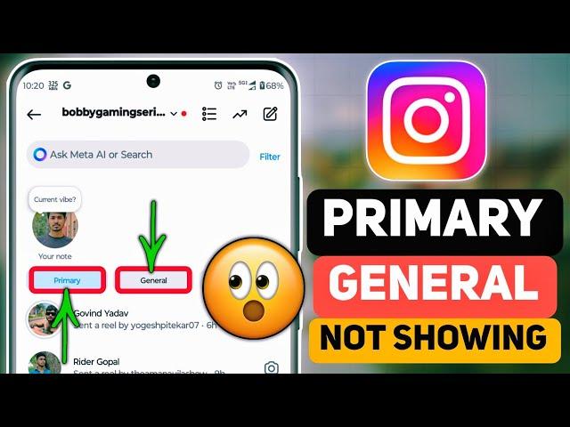 instagram general or primary kaise kare, fix instagram general or primary messages not showing