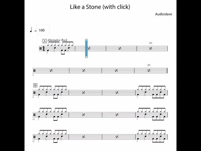 Like a Stone Rockschool Drums Debut (Pages) 2024