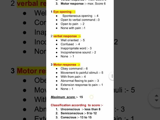 Glasgow coma scale //GCS scale//#sbnursingclasses