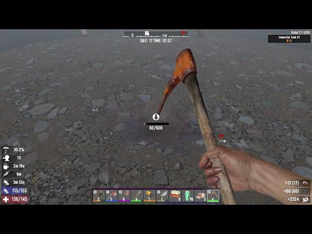 Finding Oil Shale inside an Industrial Tank to mine - 7 Days to Die