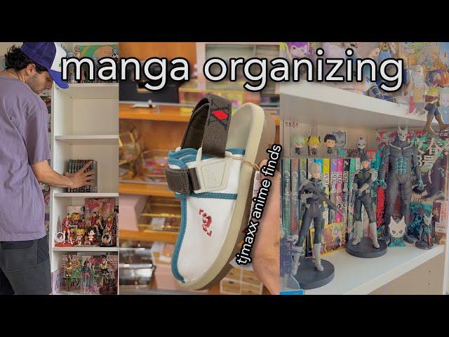 vlog: reorganizing manga shelves, tjmaxx anime finds, girlfriend