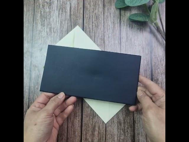 Regal Black and gold Velvet Pocket Invitation with Tassle SC 5626