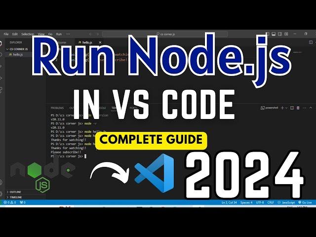 How to Run Node.js in VS Code on Windows 10/11 [2024] |  Setup Node.js in VS Code | Node.js Tutorial