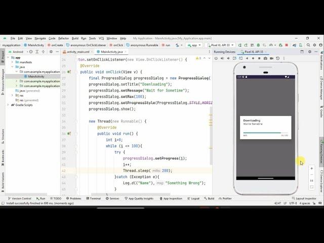 File Download Using Progress Bar in Android Studio with Java