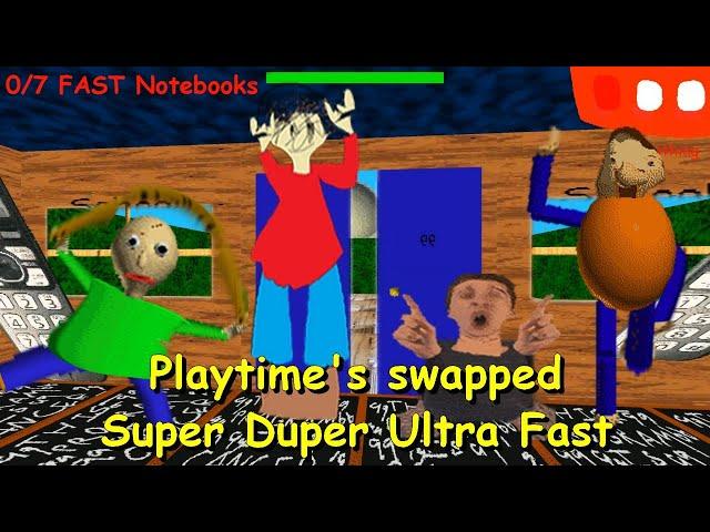 Playtime's swapped basics 1 4 3 decompile Super Duper Ultra Fast (Baldi's Basics Mod)