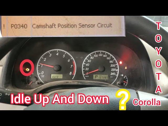 Diagnosis And Solution Check Light On | Engine RPM Going Up And Down How To Fix It Of Toyota Corolla