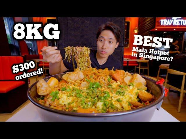 LARGEST $300 Mala Hotpot Challenge at A Hot Hideout! | 8KG Bowl of Singapore's Best Mala 麻辣香锅 Eaten!