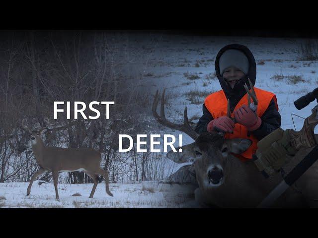 7 YR. OLD Gets His First Deer! Late  Season Hunt.