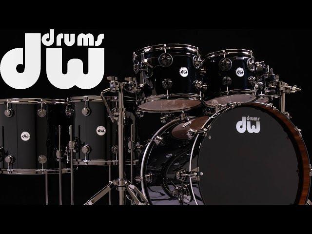 DW Collector's 7pc Maple/Mahogany Shell Pack - Piano Black Lacquer