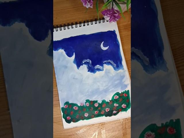 Painting aesthetic cloud use acrylic paint  #art #clouds #painting #shorts