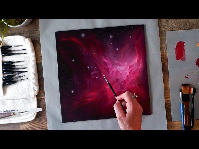 Relaxing Space Oil Painting | Step by Step of How I created my own Nebula.