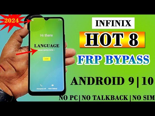 Infinix Hot 8 (X650C) Frp bypass| Android 9 without pc 2024 method.