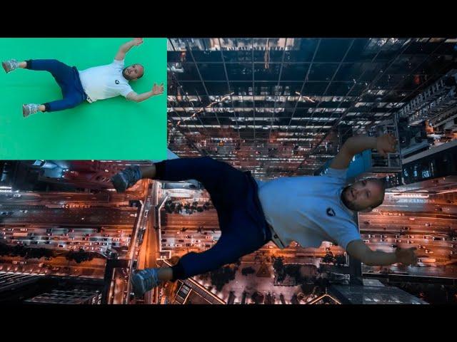 Green screen effects - Chroma Key Tutorial - Falling from the sky!!