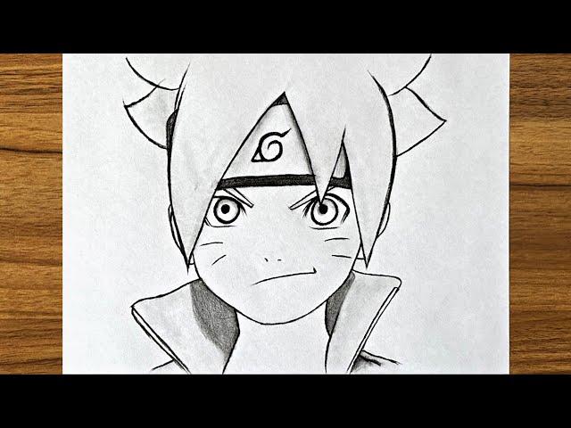 How to draw Boruto Uzumaki step by step || Easy anime drawing || Easy drawing for beginners