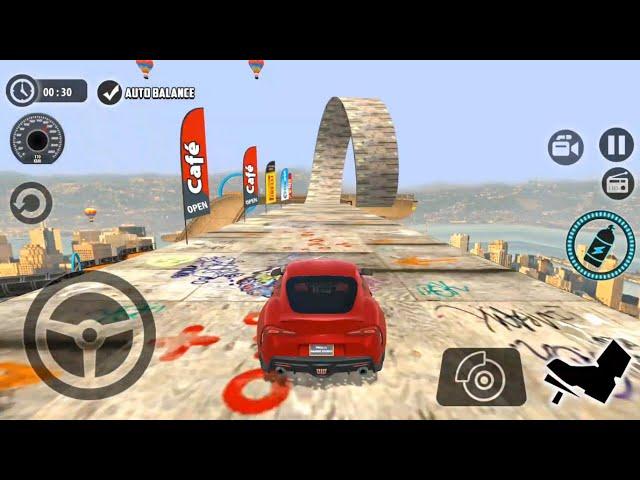 Impossible Car Tracks 3D - Mega Ramp Mod - Red Sport Car Driving Stunts New Levels Android Gameplay