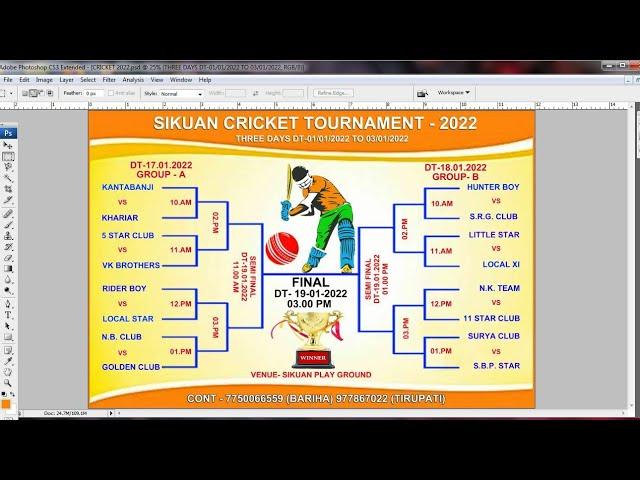 Cricket Tournament Fixtures 2022 | Photoshop Cricket Fixtures psd file 2022 | Barihagraphic