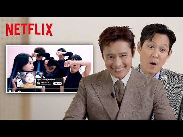 Lee Jung-jae and Lee Byung-hun React to Fan-Made Squid Game Content | Netflix