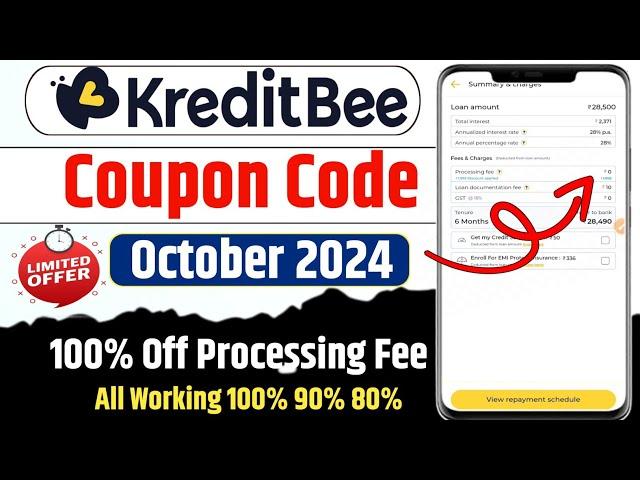 Kreditbee Coupon code October 2024 kreditbee coupon code for processing fee | Kreditbee coupon code