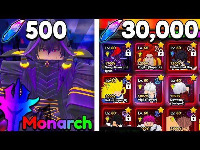 500 VS 30,000 REROLLS Spent On Anime Vanguards!