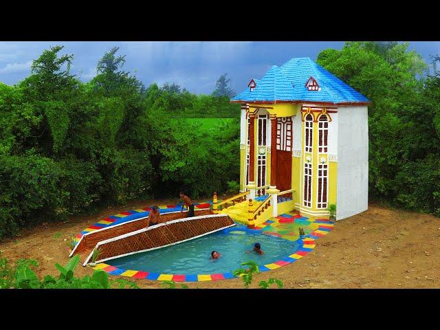 [Full Videos] Build A Huge Three-Story Mud Villa And Beautiful Pool With Bamboo Bridge By Ancient