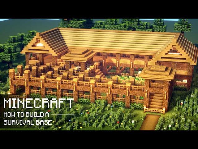 Minecraft: Large Oak Survival Base Tutorial | Simple Survival Base