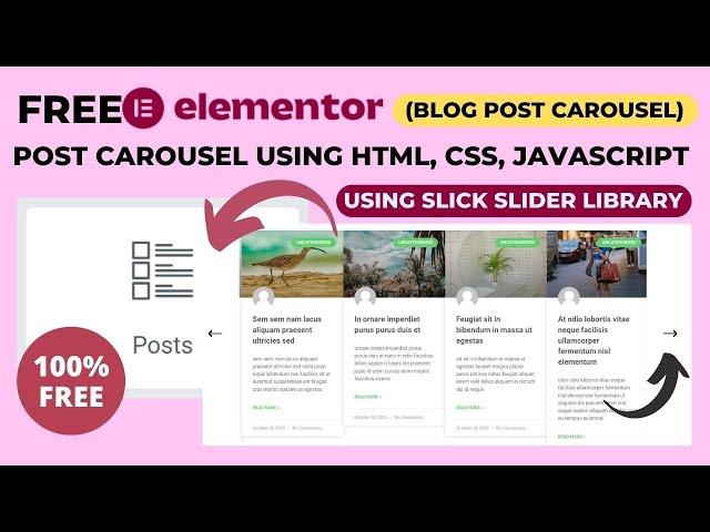 Blog post slider elementor free No extra plugin | Post Slider Elementor|Post Carousel Elementor Free