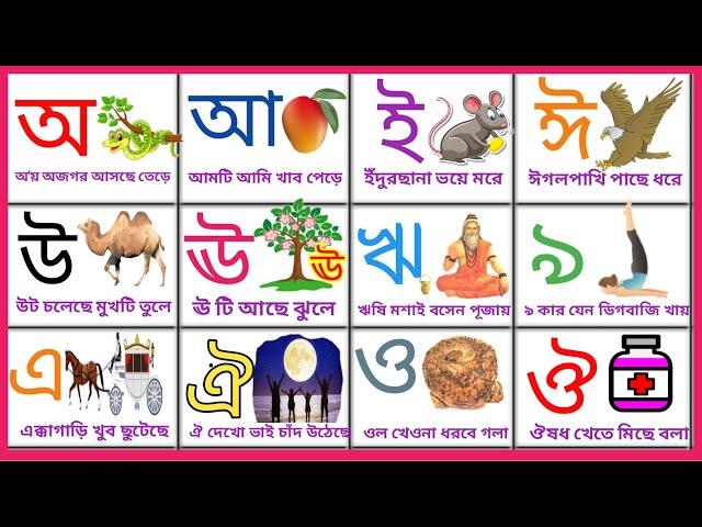 বাংলা  স্বরবর্ণ   শিক্ষা।  । Bangla Sorborno Porichoy.