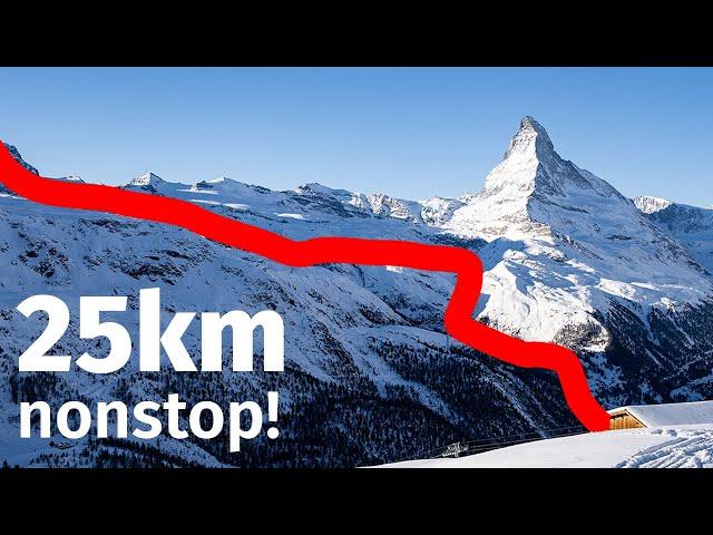 World’s Longest Ski Run: Nonstop Descent (25km) in Zermatt