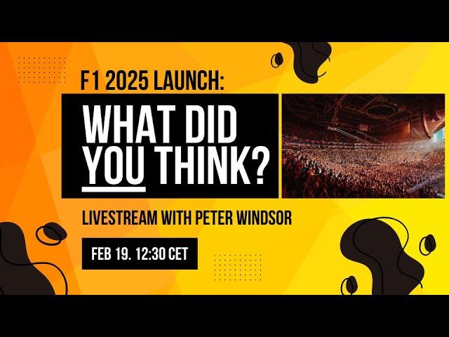 F1 livestream 0219 with Peter Windsor