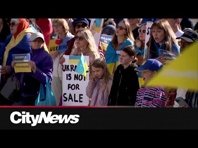 Calgary Ukrainian Community holds emergency rally in response to Zelenskyy, Trump meeting