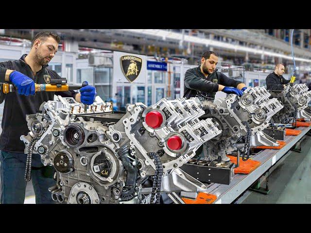 Inside Lamborghini Factory in Italy Producing Massive V12 Engines