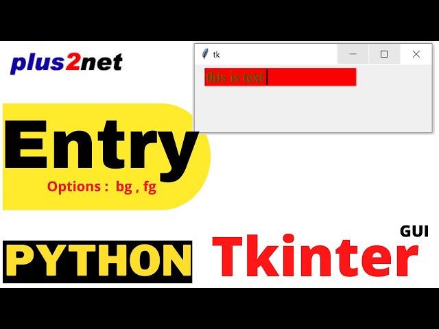 Tkinter entry options managing foreground & background colour with listing of all options & values