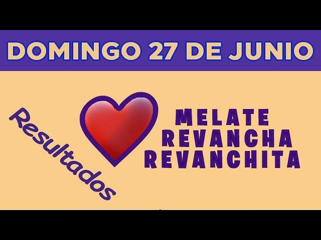 Resultado del sorteo de Melate del Domingo 27 de Junio de del 2021.