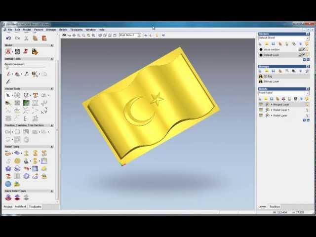 How to do a flag relief in ArtCAM, ArtCAM relief tutorial