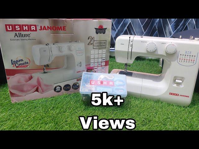 Usha janome automatic zig zag stitching machine unboxing and demo video