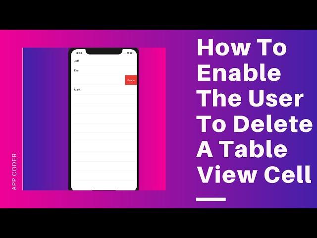 Delete table cell on swipe | SWIFT | iOS