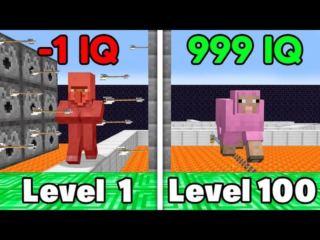 Testing Minecraft Mob IQ From Level 1 to Level 100