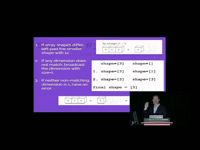 Losing your Loops Fast Numerical Computing with NumPy