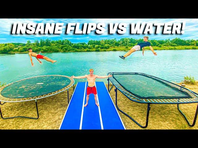 THE WORLDS BEST FLIPS VS WATER SET UP!!