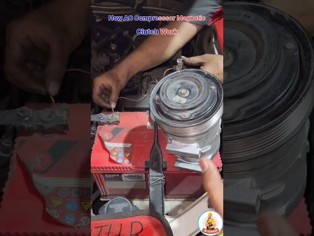 How AC Compresssor Magnetic Clutch Work #shorts #mechanic #car #compressor #airconditioner #ytshorts