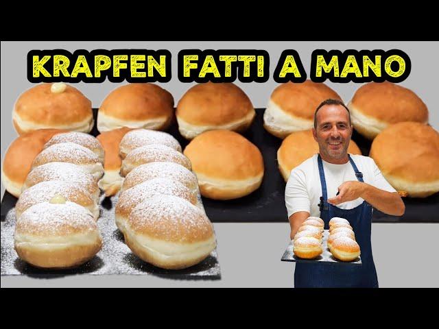 KRAPFEN (BOMBOLONI) NUOVA RICETTA CON IMPASTO SUPER SOFFICE FATTO MANO  CORSO DI PASTICCERIA IN CASA