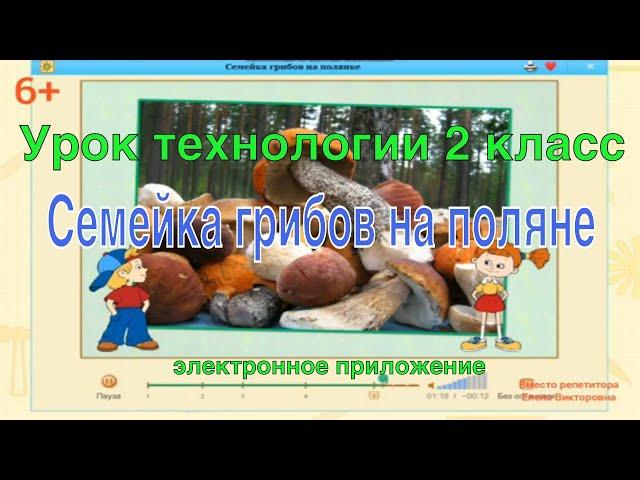 Семейка грибов на поляне. Урок технологии 2 класс.