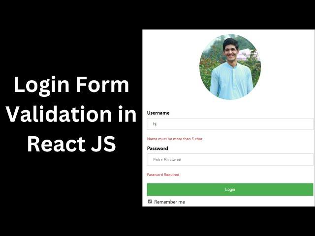 Login Form Validation in React JS