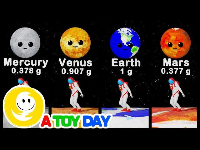 Gravity on Planets Compilation  🪐| Mercury Venus Earth Mars Jupiter Saturn Uranus Neptune  #atoyday