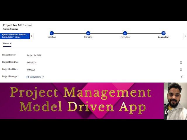 Project Management App Model Driven App | Business Process Flow model driven app