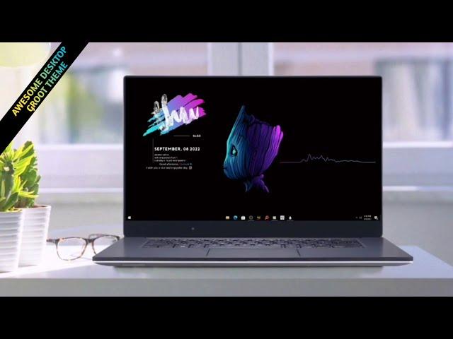 How to Make Your Desktop Look Cool and Awesome Customize Windows 10 Rainmeter Skins Groot Theme #19