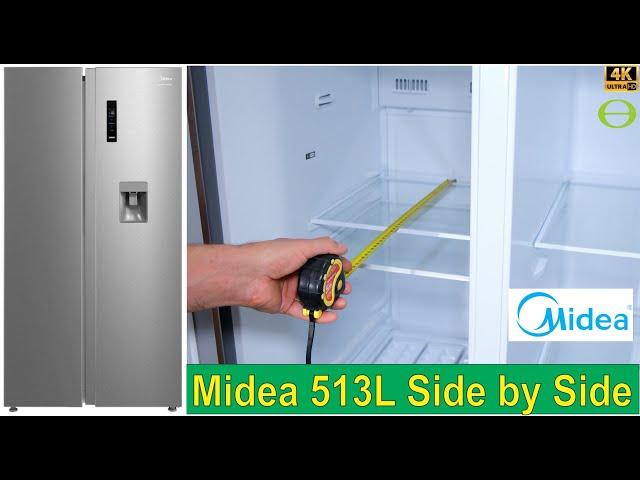 Midea 513L Inverter Side by Side refrigerator - HC-689WEN - walk around and features - LCD menu