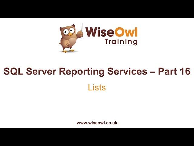 Reporting Services (SSRS) Part 16 - Lists